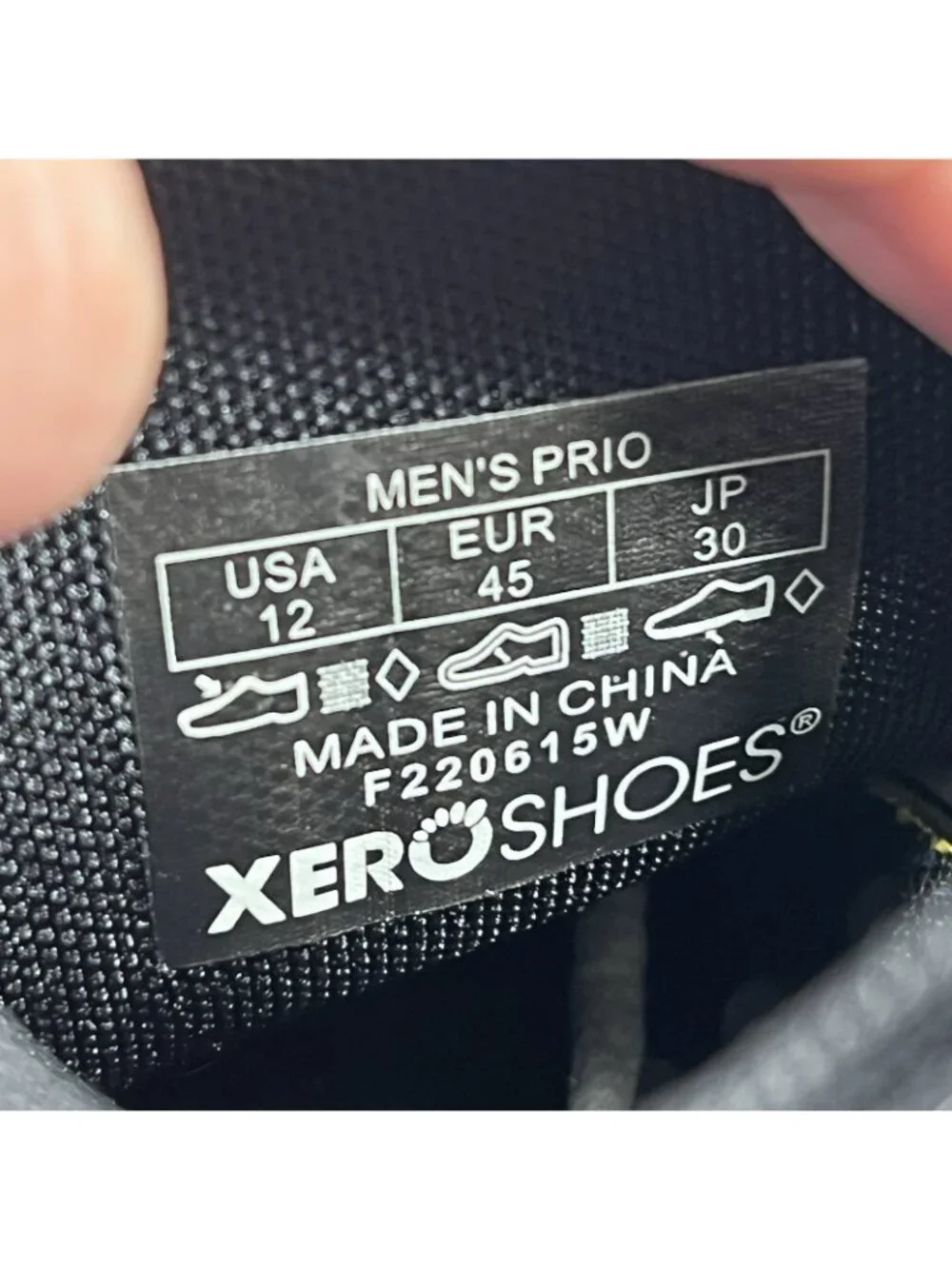 XERO Shoes Prio Men's Size 12 Black Running Minimalist Barefoot Sneakers